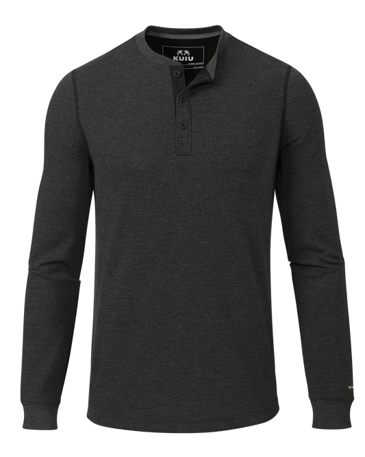 Canyon Waffle Henley | Black Heather