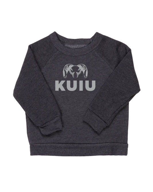 Toddler Stacked Logo Crewneck Sweatshirt | Light Grey
